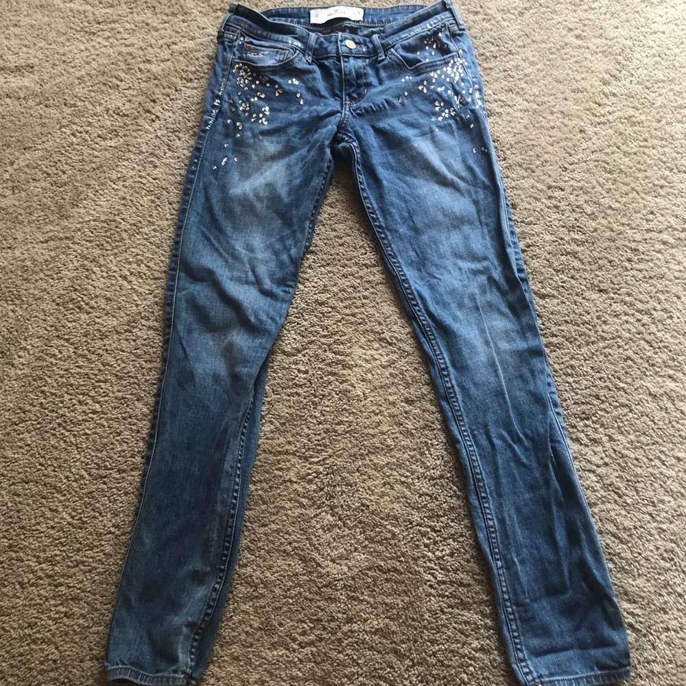 {Hollister} Skinny Jeans with rhinestone s…